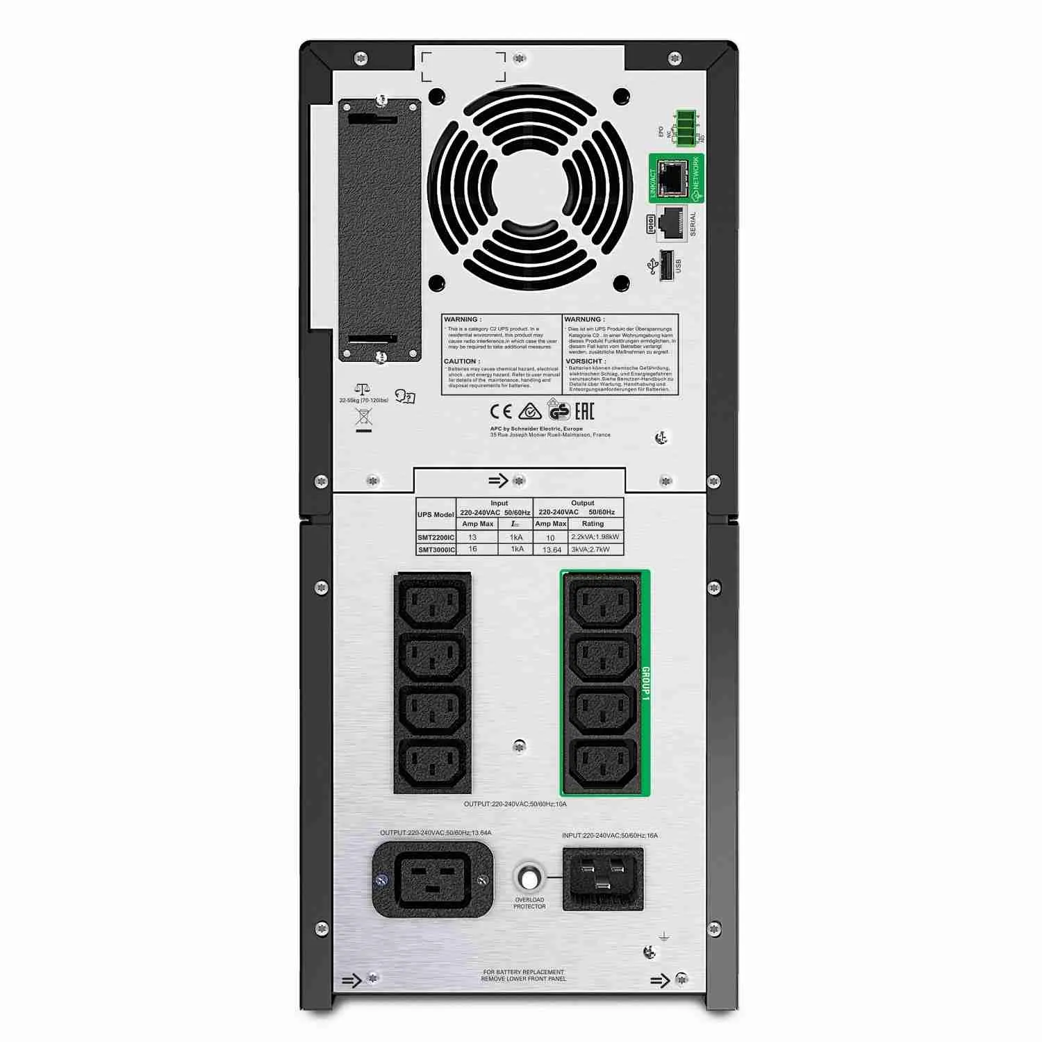 APC SMT2200IC 2200 VA 1980 Watts Smart-UPS 2200VA LCD 230V SMT2200IC - Image 2